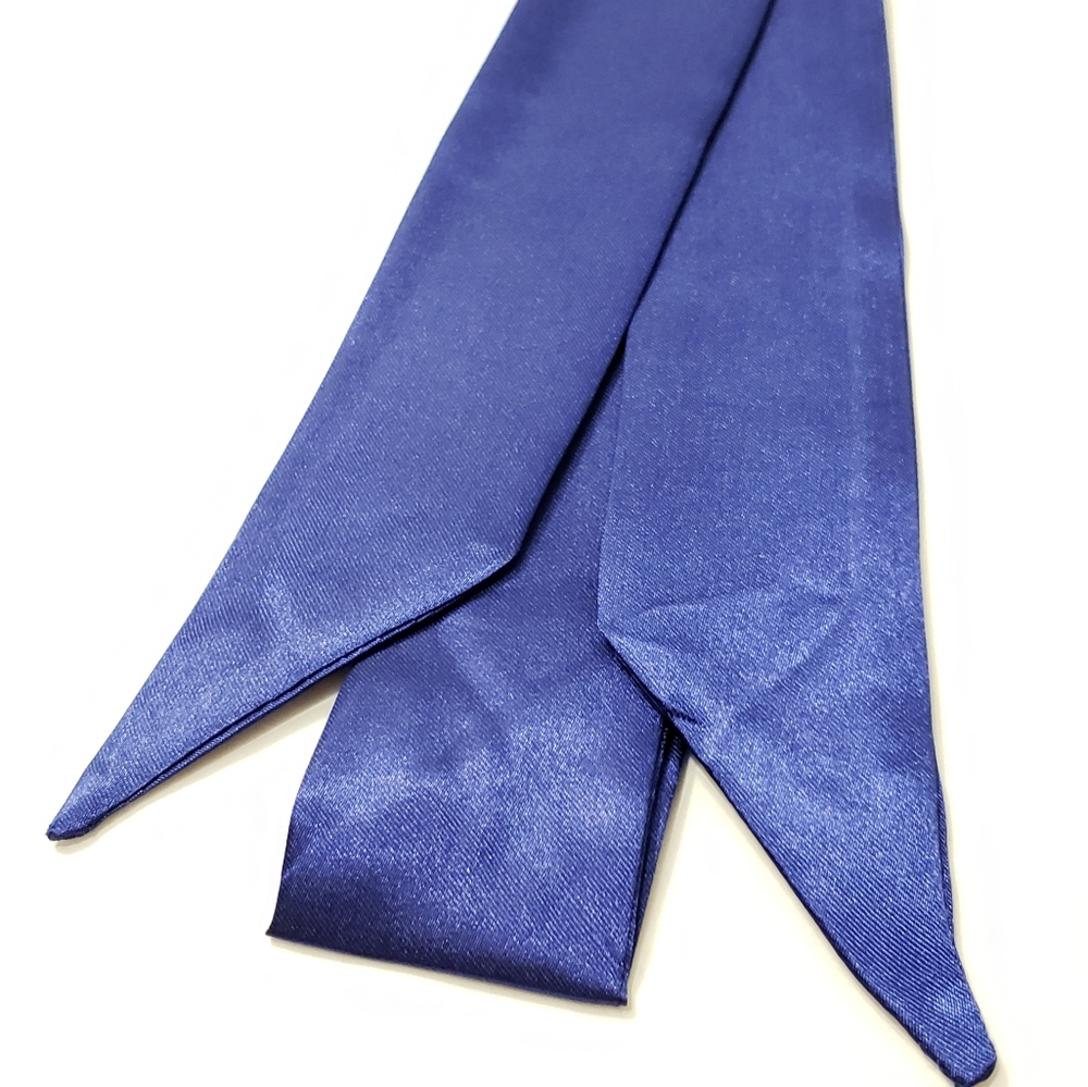 ⤵️⤵️1pc Solid Blue Navy Design Satin Scarves - Picture 3 of 4